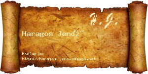 Haragos Jenő névjegykártya